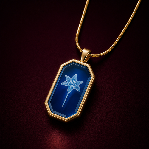 THE AWAKENED - 925 sterling silver with 18k gold vermeil, with laser engraved lily, rounded snake chain.